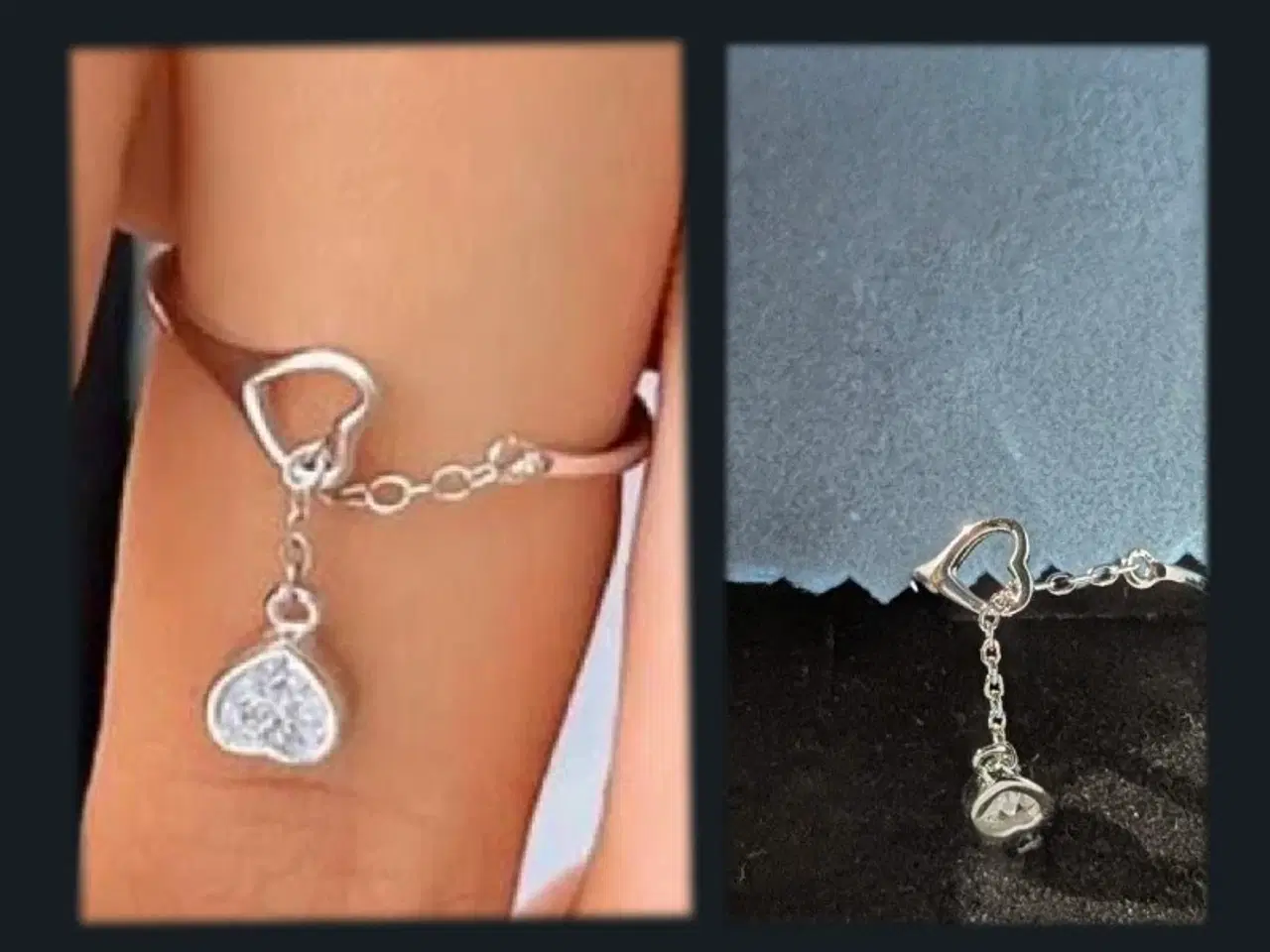 Billede 1 - Sterling sølv ring med zirkoner.