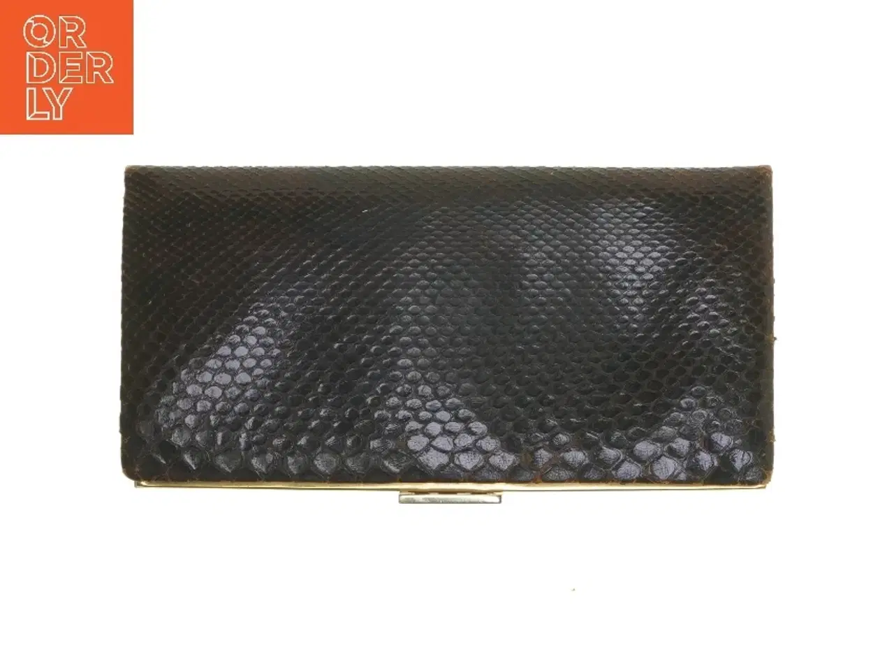 Billede 2 - Brun clutch retro i slangeskind (str. 25x12,5 cm)