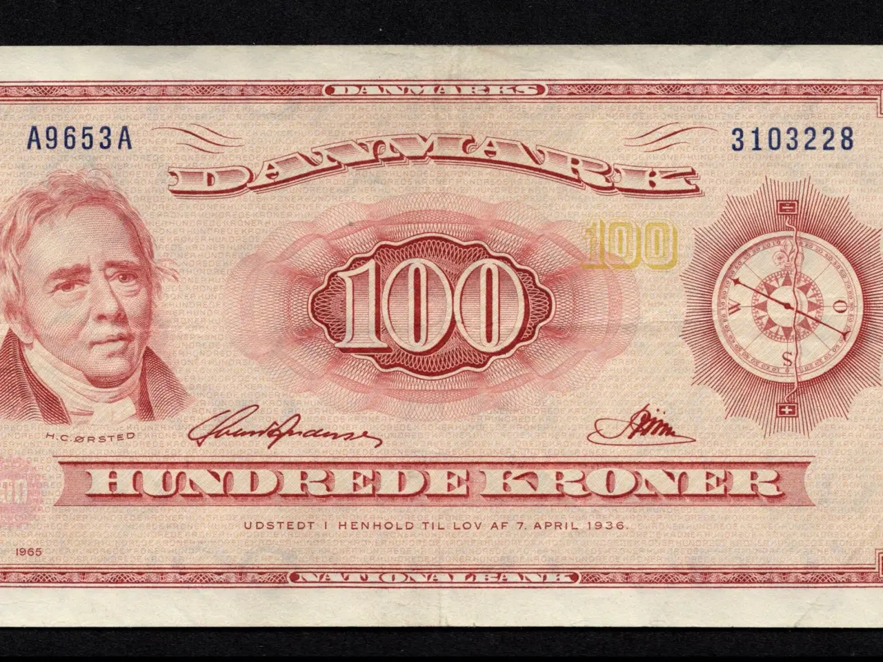 Billede 1 - 100 Kr Seddel 1965 A9