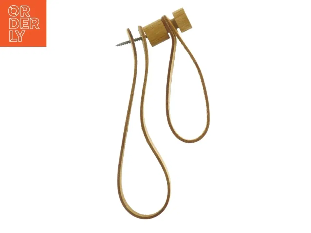Billede 2 - Dobbelt læder loop ophæng til blade eller lignende  fra Wirth (str. Længde. 18 cm)