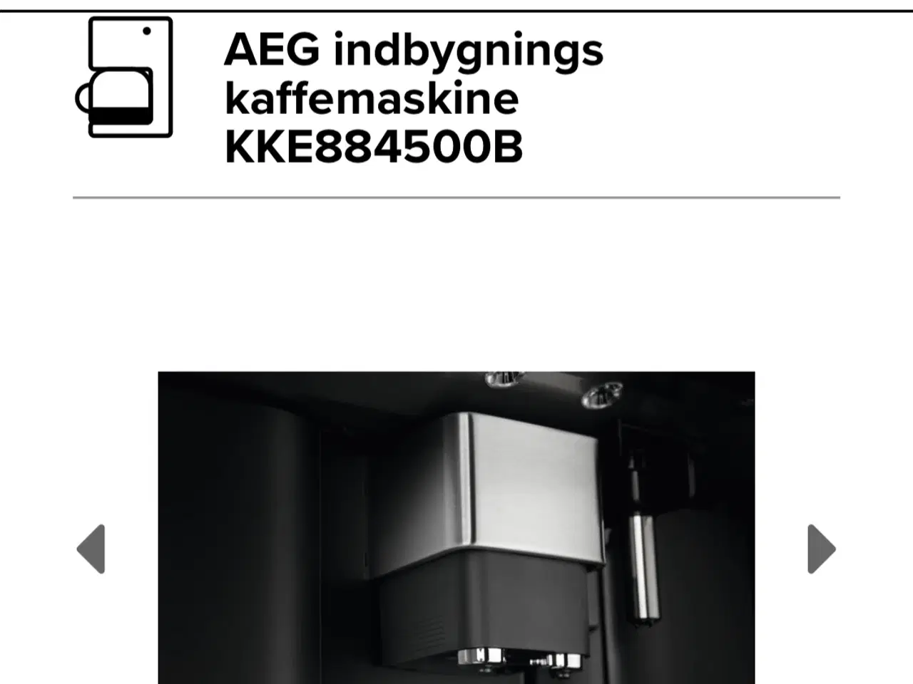 Billede 2 - AEG indbygning kaffemaskine 