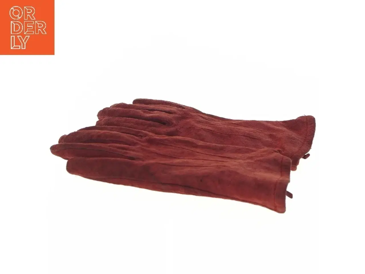 Billede 3 - Rød/Brune ruskind læderhandsker fra Estelle (str. størrelse 8/L, 22,5 cm)