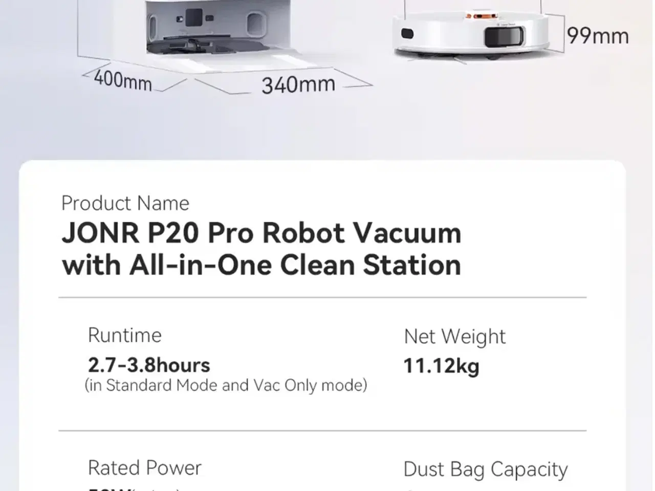 Billede 7 - Robotstøvsuge JONR P20 Pro ( HEL NY ) Bedst i test