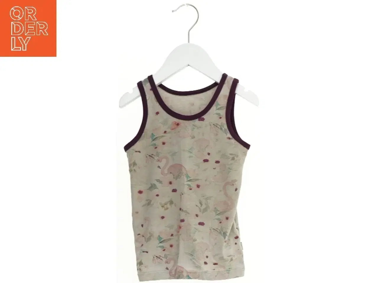 Billede 1 - Børne top med blomster og flamingoer (str. 92)
