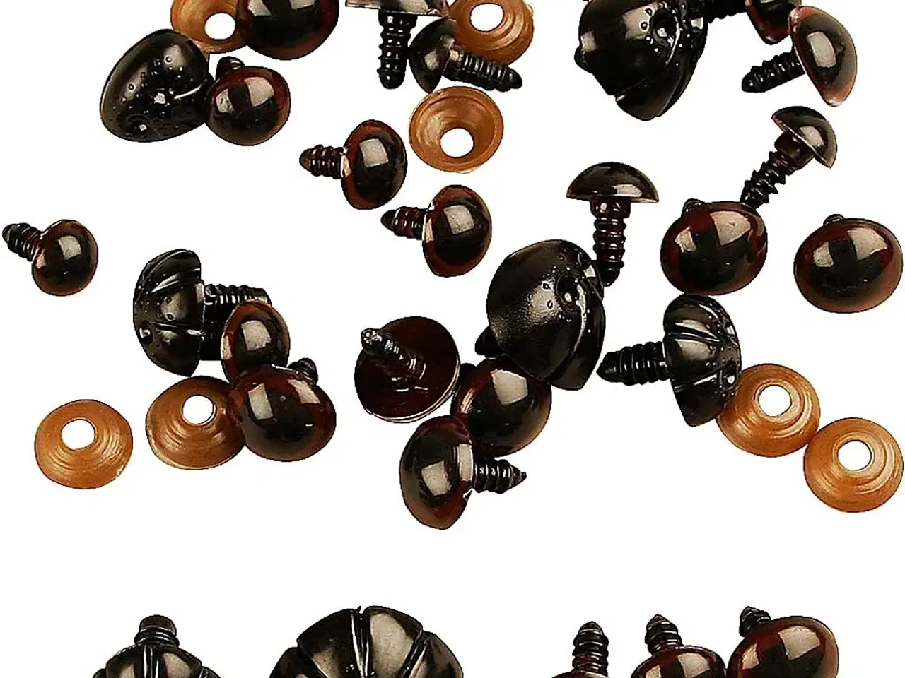 Billede 1 - Bamseøjne og -snuder, 130 stk. i forskellige størrelser