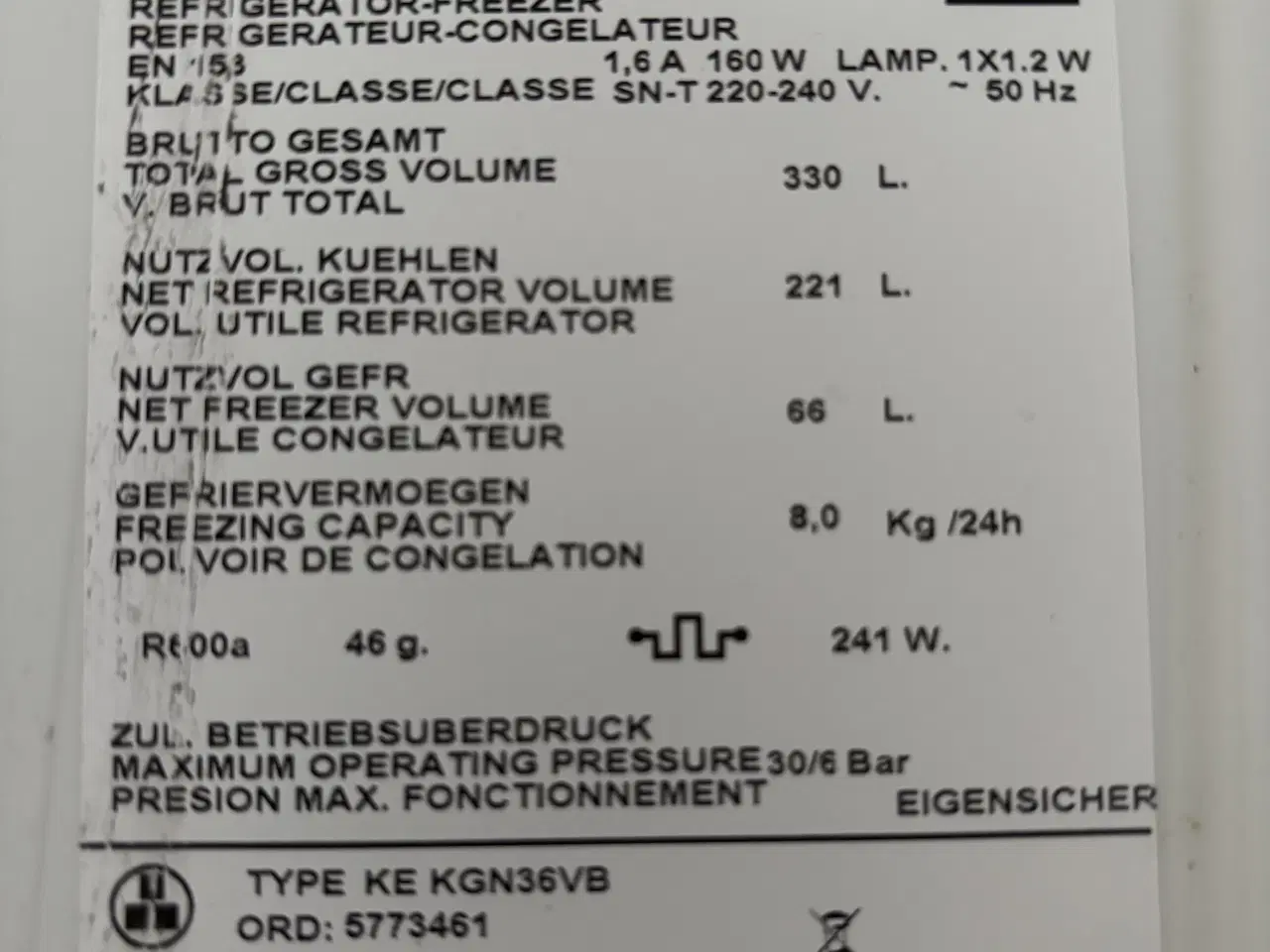 Billede 2 - Køle/fryseskab ( Bosch )
