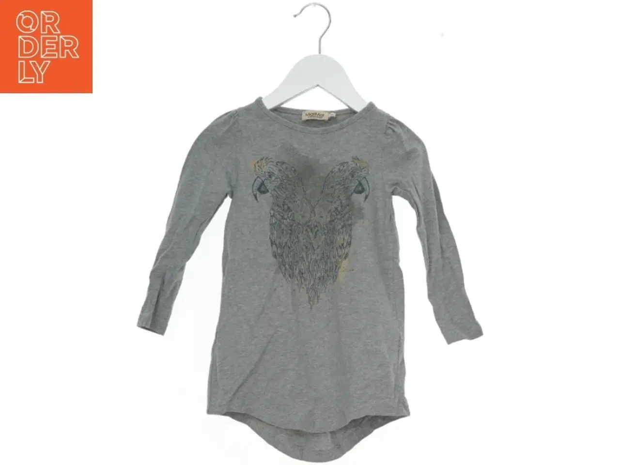 Billede 1 - Langærmet grå bluse med papegøjer print fra MarMar (str. 98)