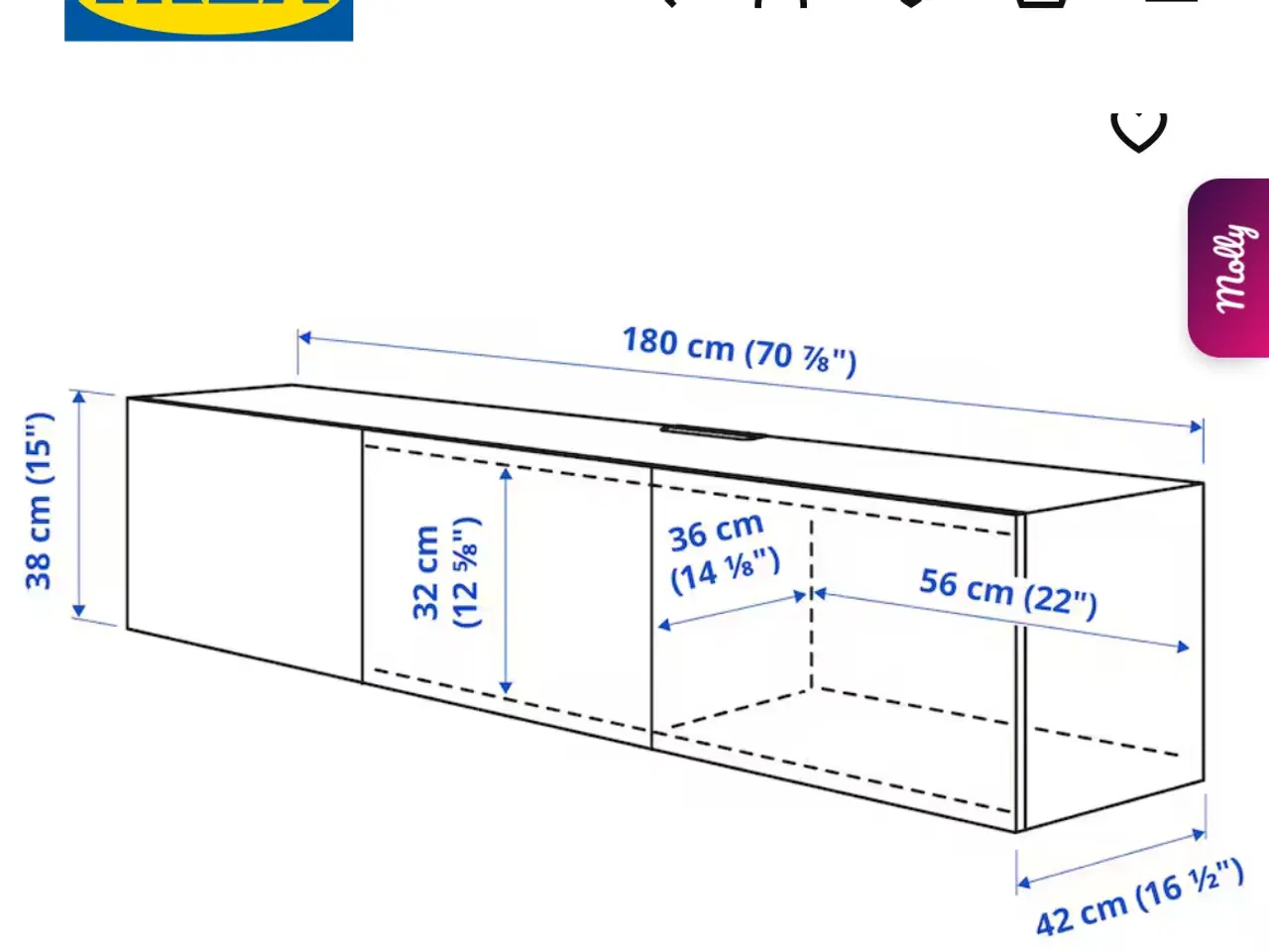 Billede 3 - Velholdt Ikea tv-møbel