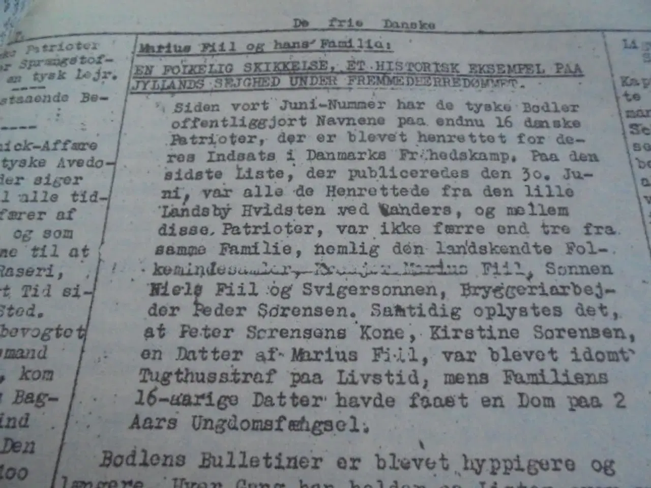 Billede 3 - Det illegale blad: ”Frie Danske” – juli 1944  