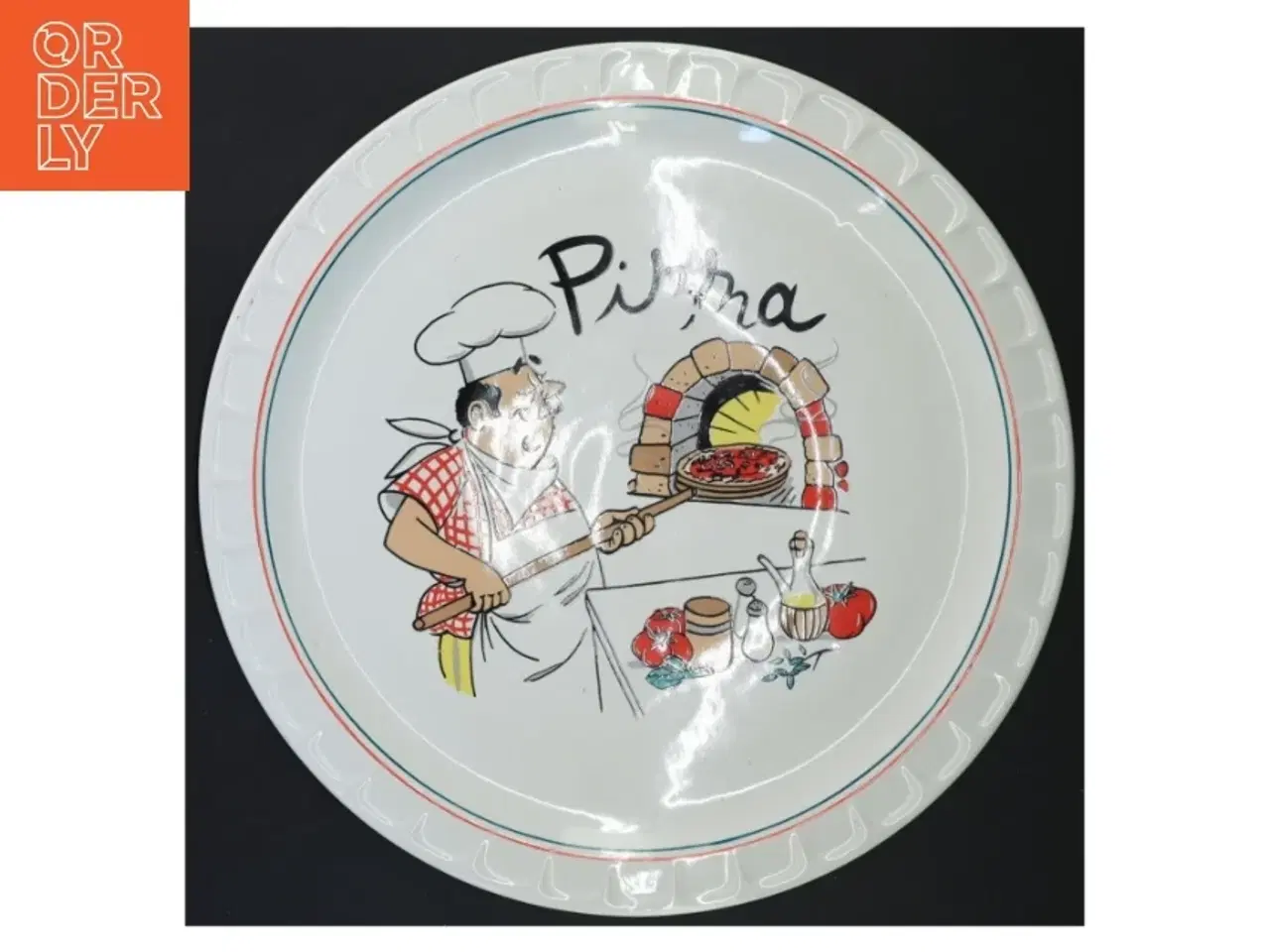 Billede 1 - Pizza serveringsfad med kok motiv (str. Ø 30 cm)