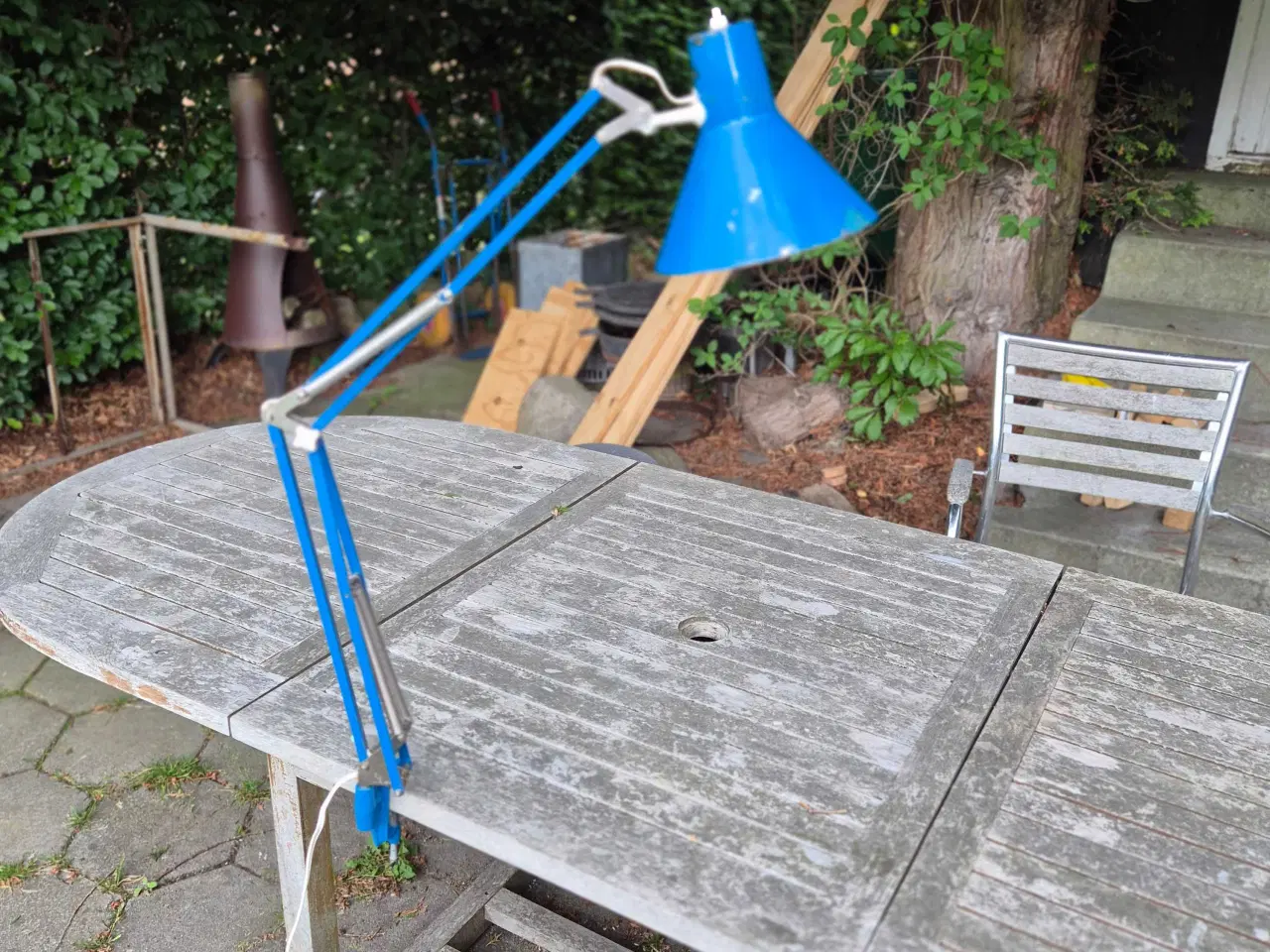 Billede 11 - Blå arkitektlampe med rustikt udtryk