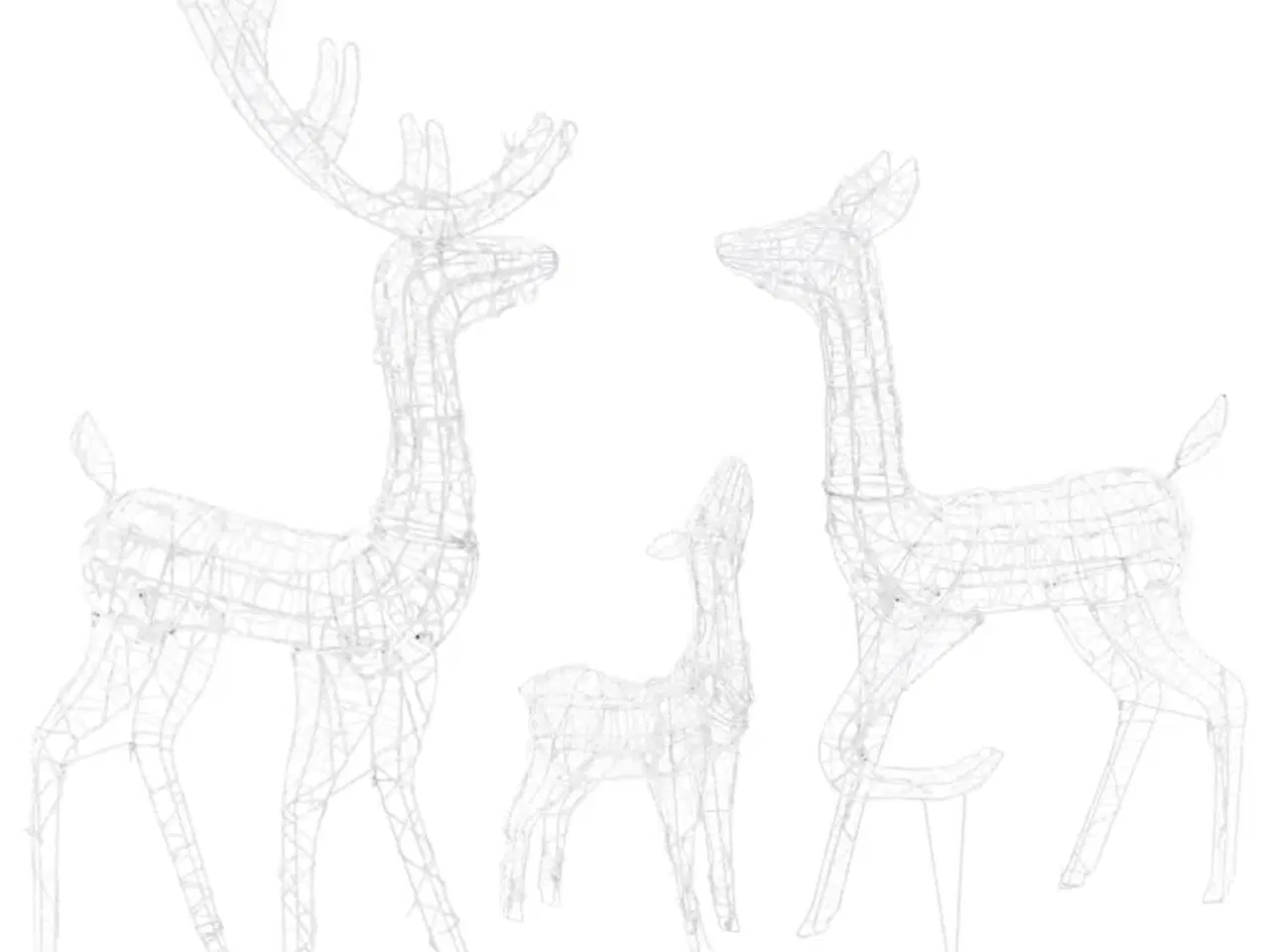 Billede 4 - Juledekoration rensdyrfamilie 300 LED'er akryl varm hvid