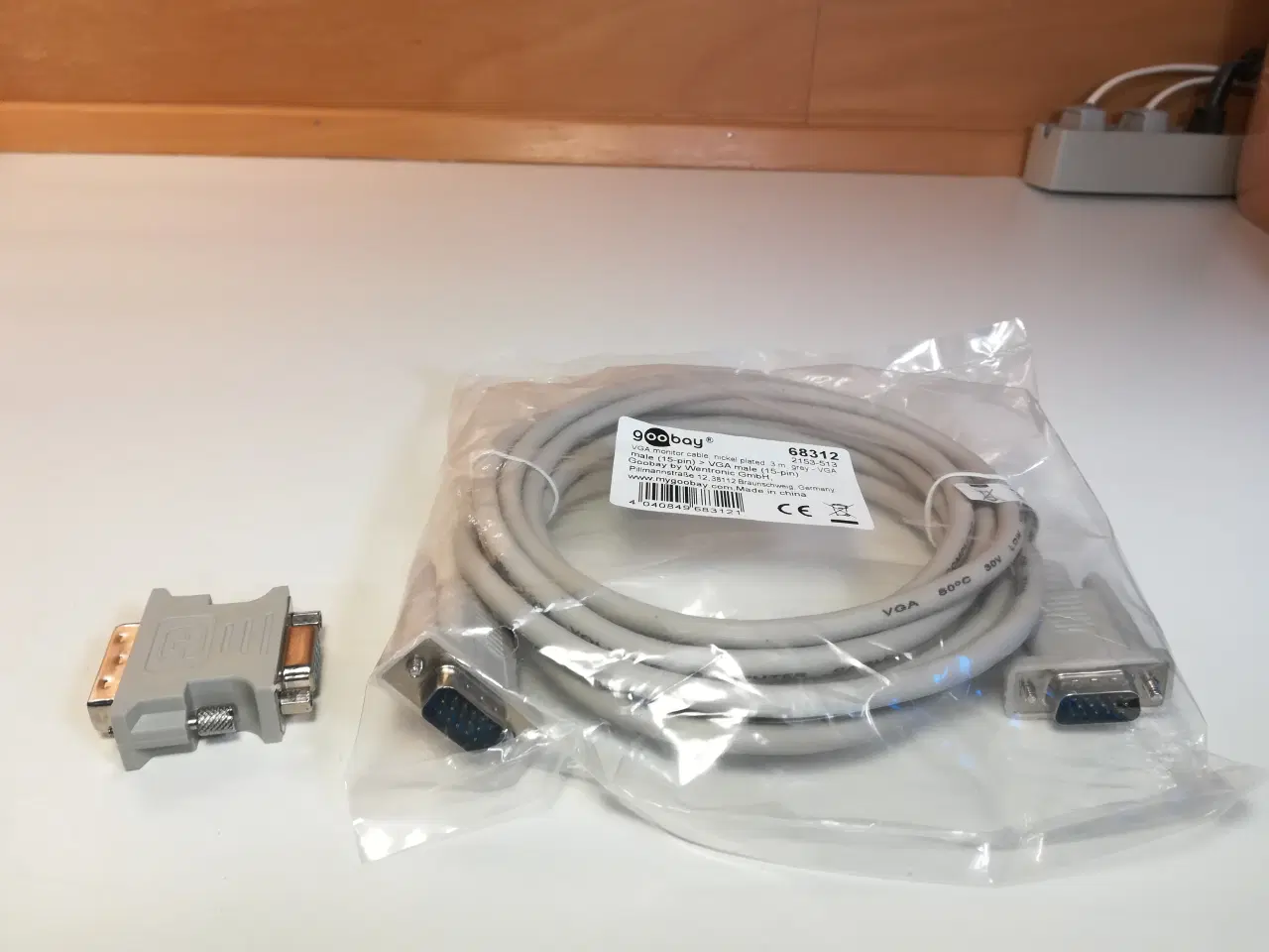 Billede 4 - Goobay VGA monitor kabel, 3 m + DVI/VGA adapter