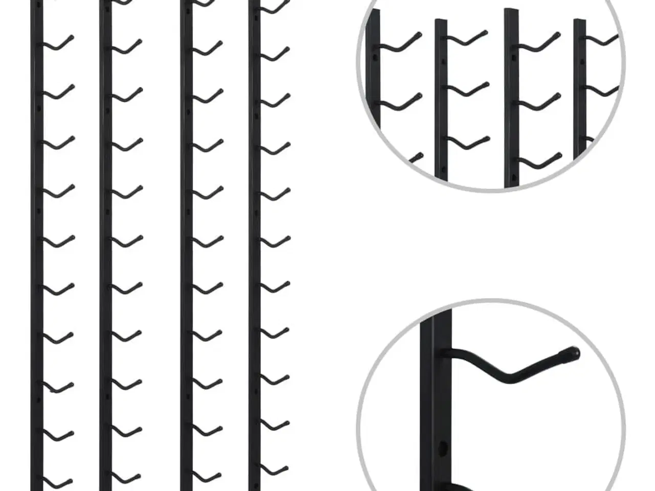 Billede 5 - Vægmonteret vinreoler til 12 vinflasker 2 stk. sort jern