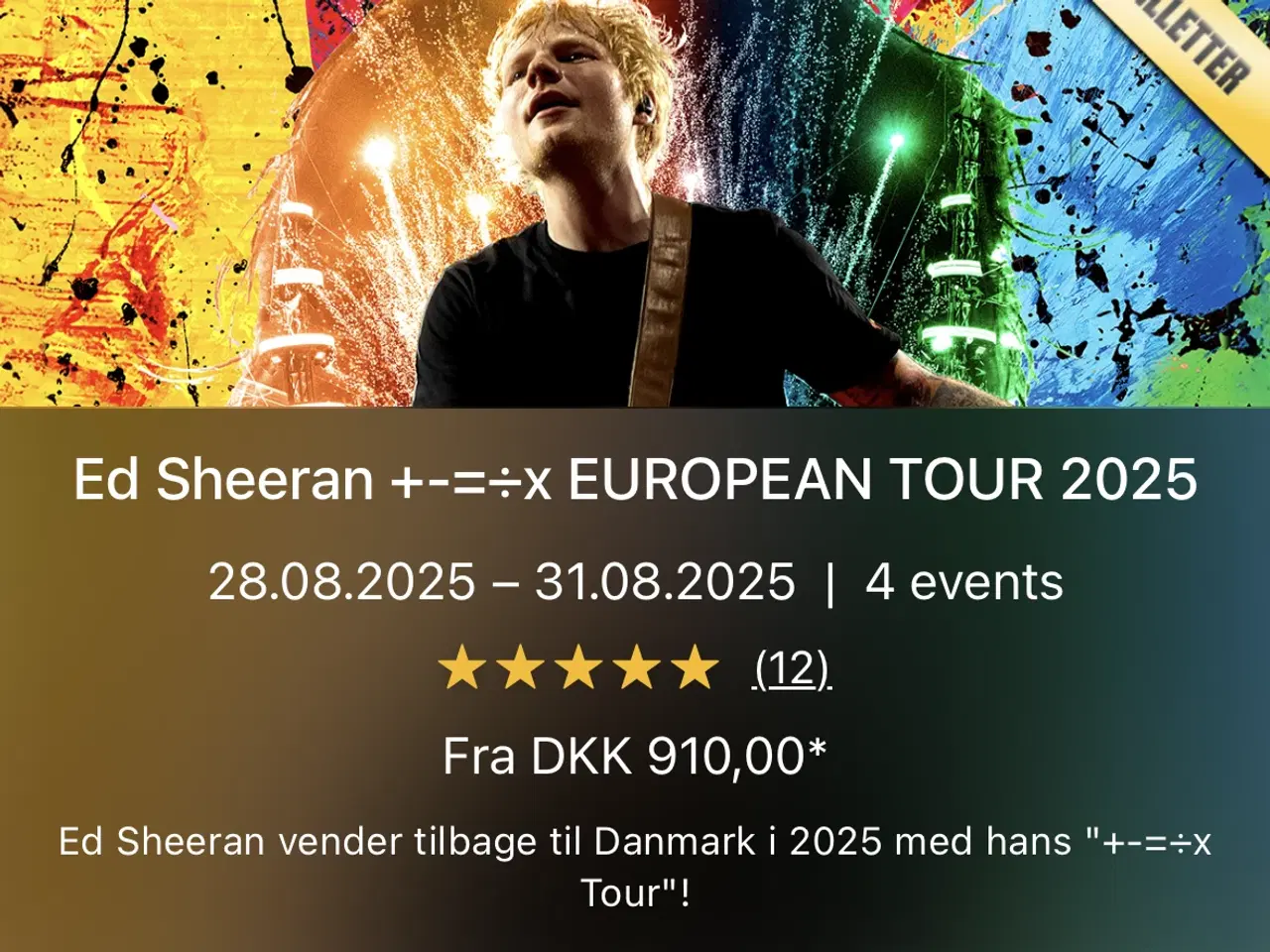 Billede 1 - Ed Sheeran billetter 