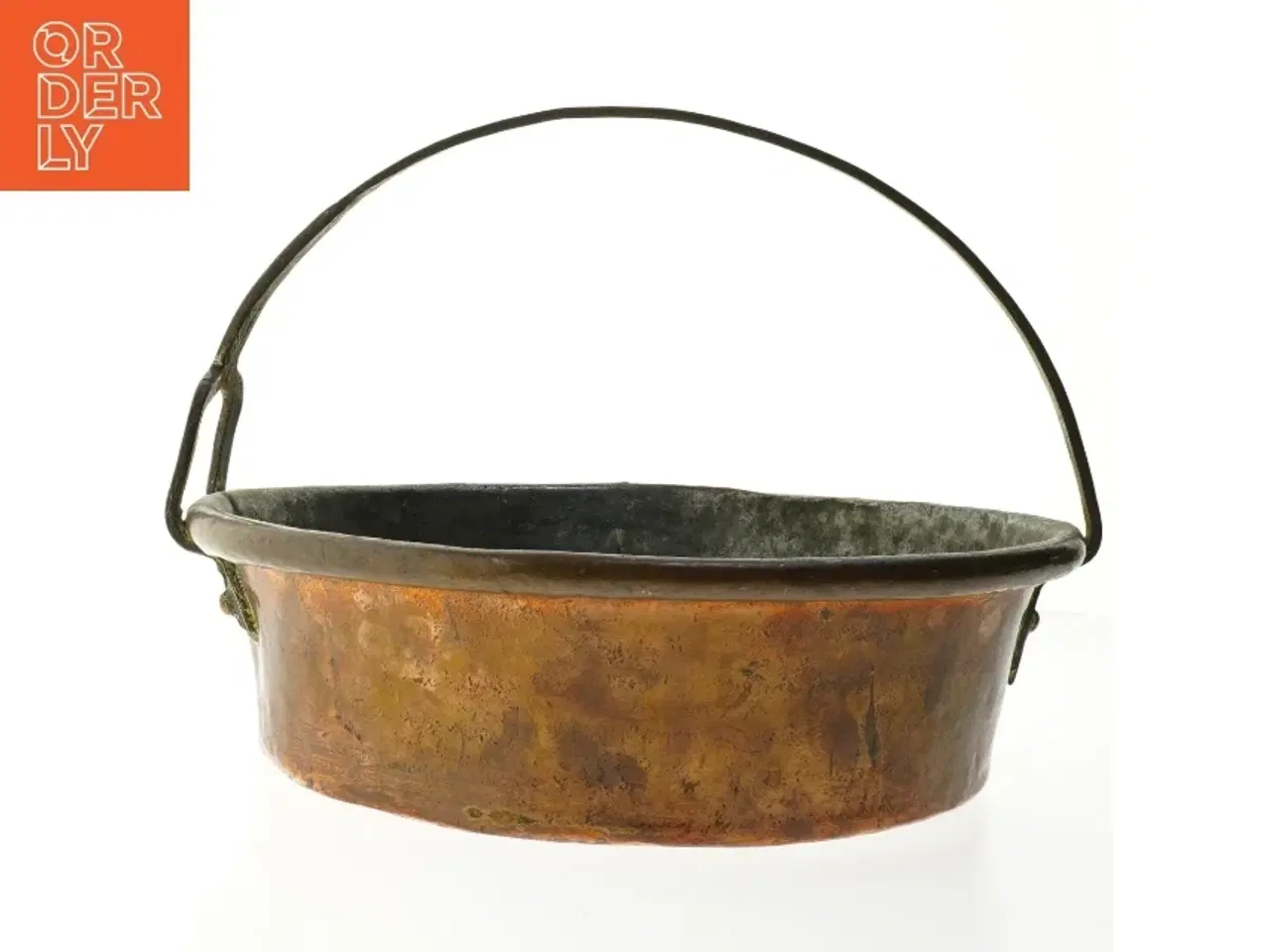 Billede 1 - Antik kobber fad spand (str. Ø. 31 cm)