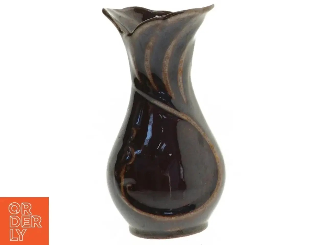 Billede 2 - Guld dekoreret keramik vase (str. 15 cm)