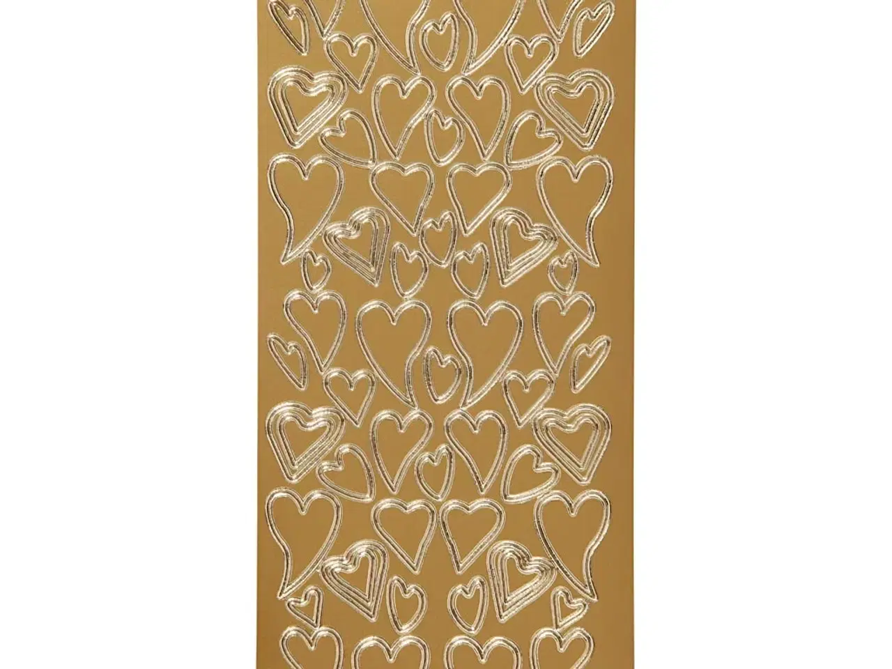 Billede 1 - Stickers, hjerter, ark 10x23 cm, guld, 1 ark