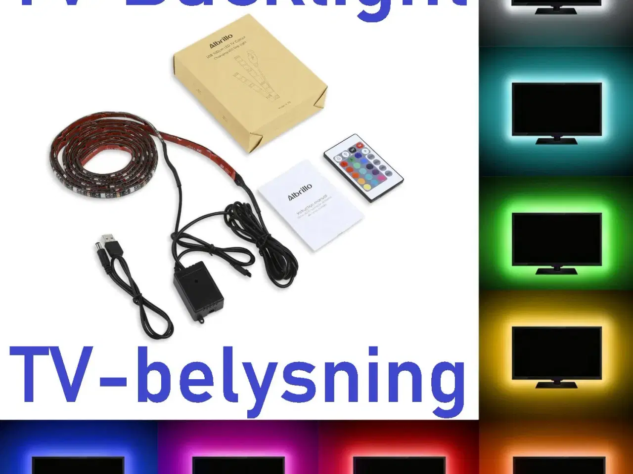 Billede 1 - USB LED TV-belysning + Fjernbetjening
