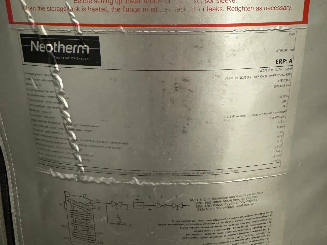 Billede 2 - Neotherm varmtvandsbeholder 200 liter