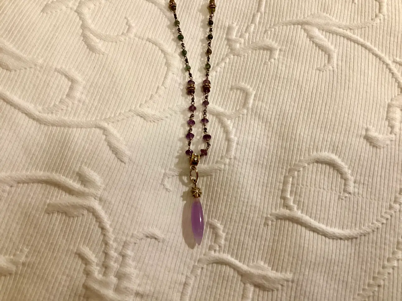 Billede 3 - Halskæde, forgyldt, amethyst 