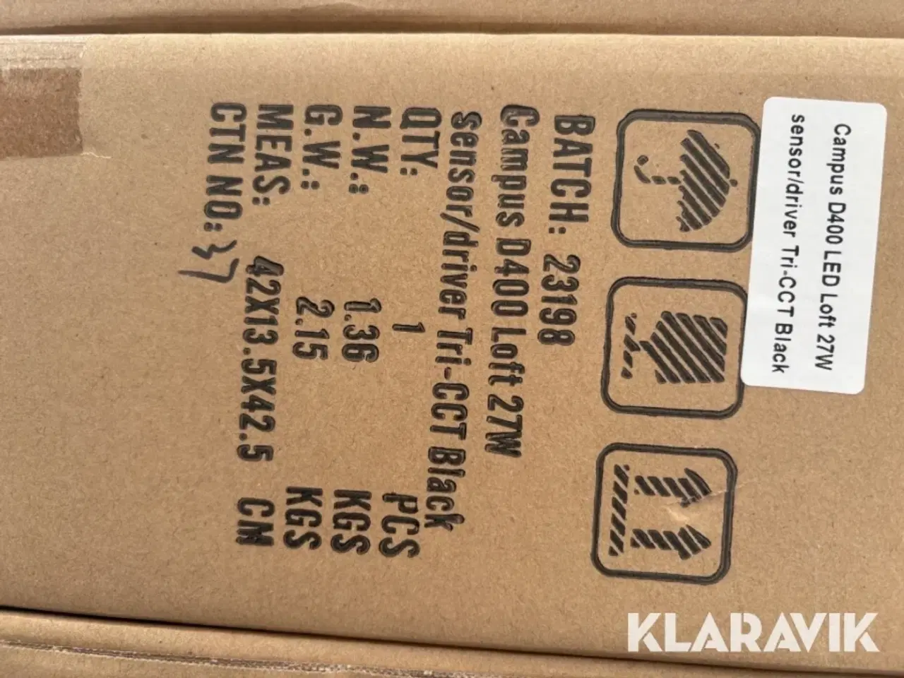 Billede 5 - Led lamper Solar Campus D400 Loft 27W Sensor/Driver Tri-cct Black 15 styk