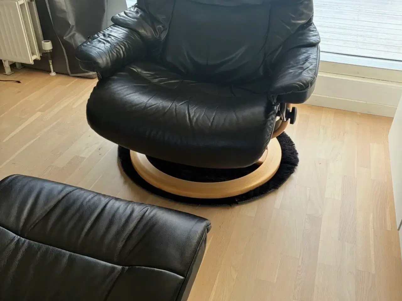 Billede 1 - Stressless Læder lænestol sort