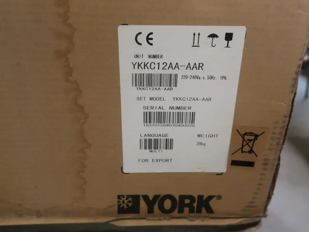 Billede 2 - Airconditionanlæg YORK (ubrugt)