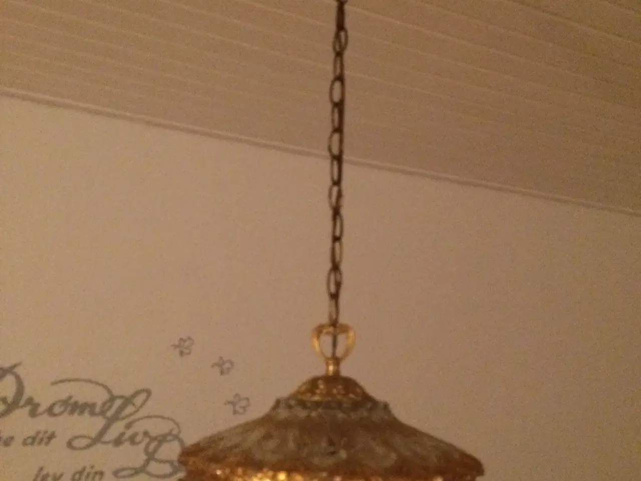 Billede 4 - Krystallampe med guldstaffering