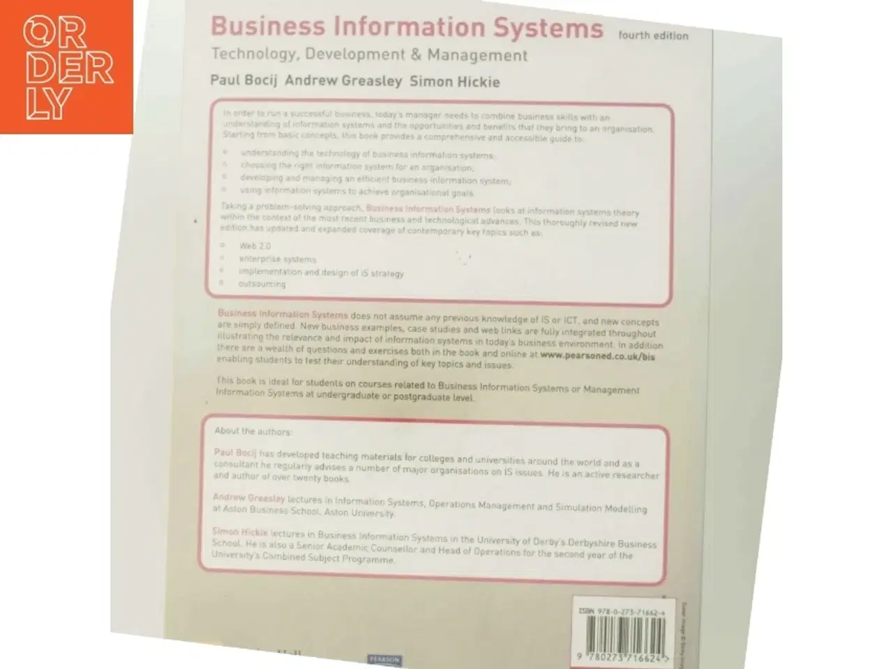 Billede 3 - Business information systems : technology, development and management (Bog)