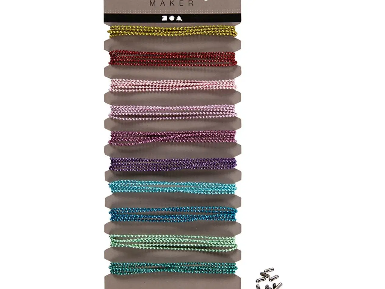 Billede 1 - Kulørte Kuglekæder 1,5 mm - 10 stk. 80 cm