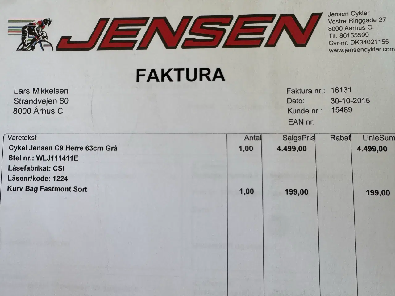 Billede 2 - City-bike Jensen c9 herre 63cm grå 2015