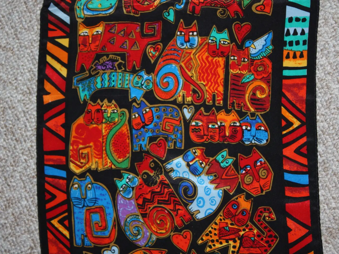 Billede 10 - Vintage Laurel Burch silke tørklæde med katter