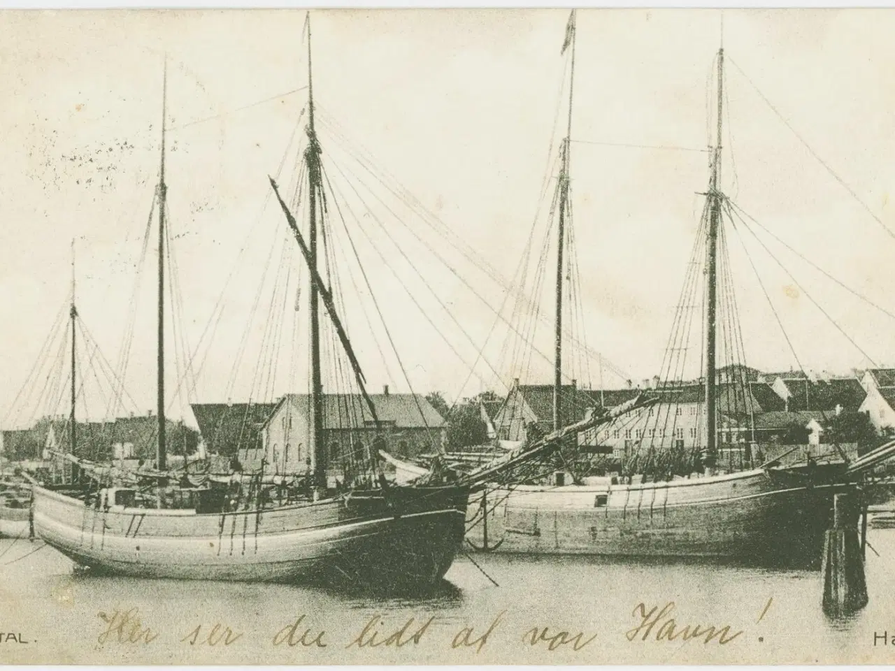 Billede 1 - Marstal. Motiv fra havnen, 1909