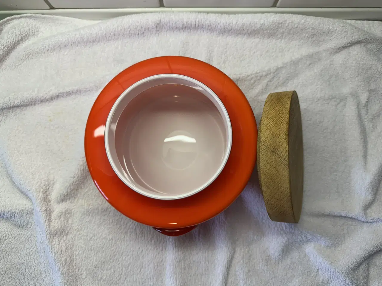 Billede 2 - Unik Holmegaard Orange Opbevaringskrukke