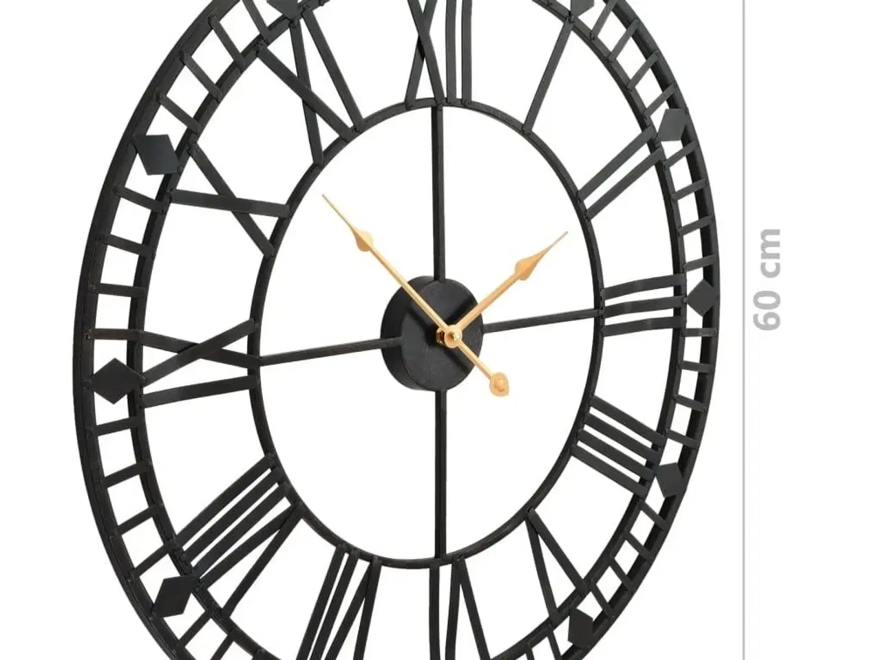 Billede 6 - Vægur i vintagestil med kvarts-urværk metal 60 cm XXL