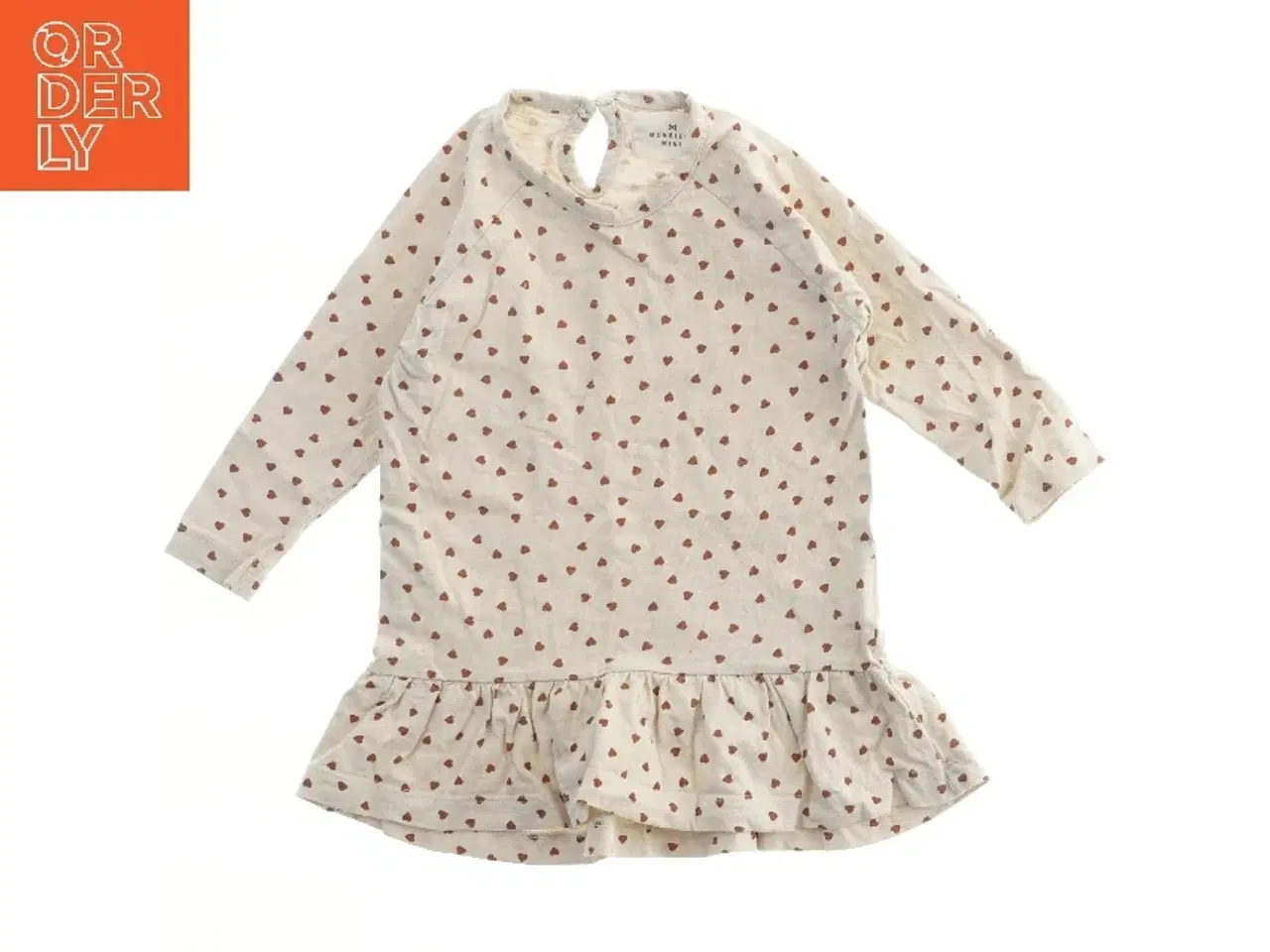 Billede 1 - Langærmet kjole med hjerteprint fra Monsieur Mini (str. 80)