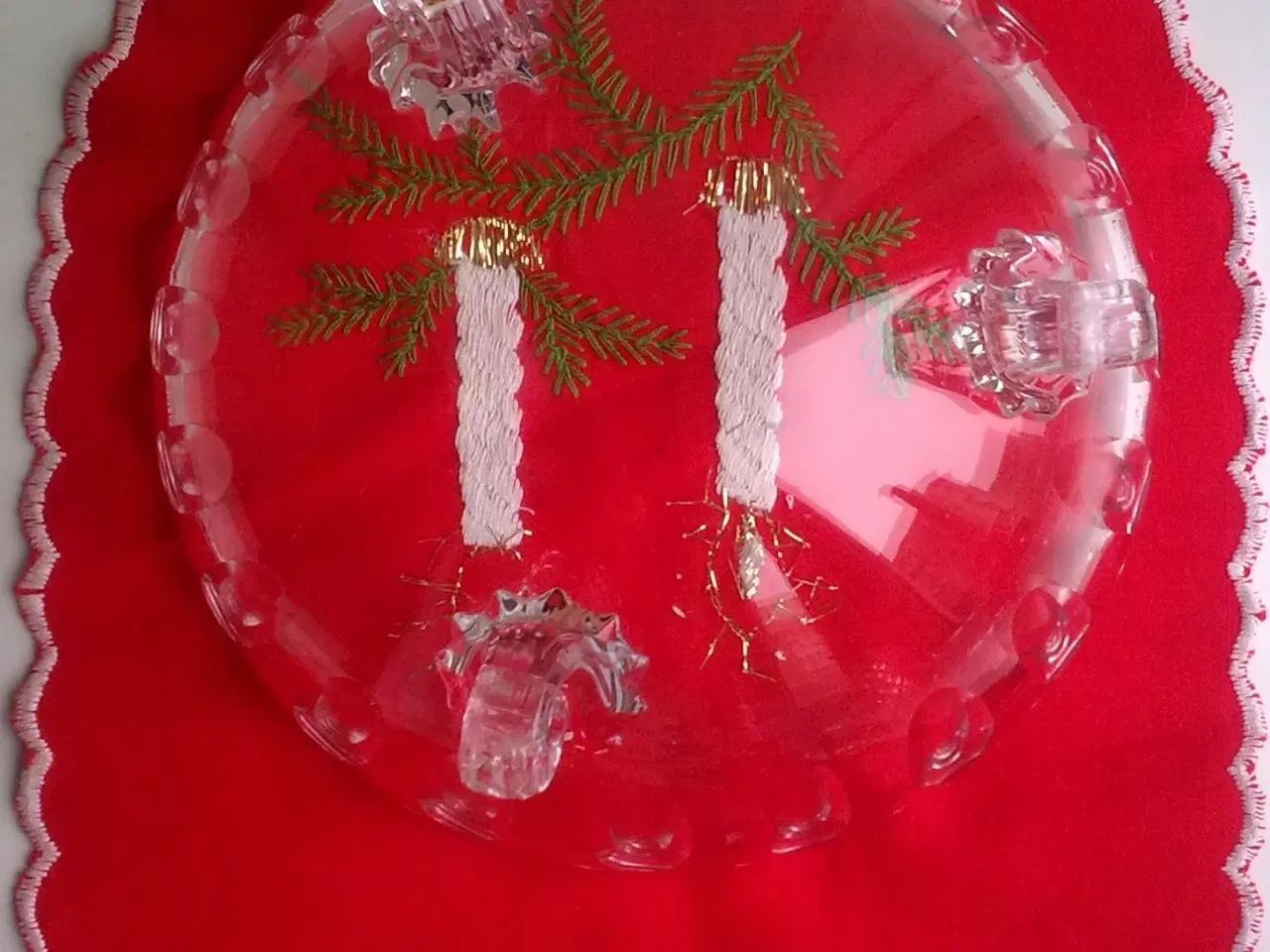 Billede 11 - Gammel dansk glasskål på tre sneglefødder