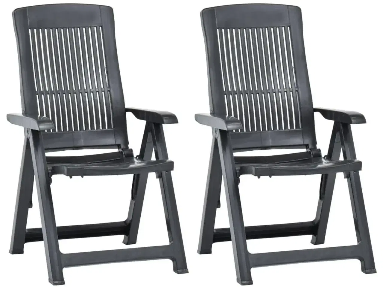 Billede 1 - Havelænestole 2 stk. plastik antracitgrå