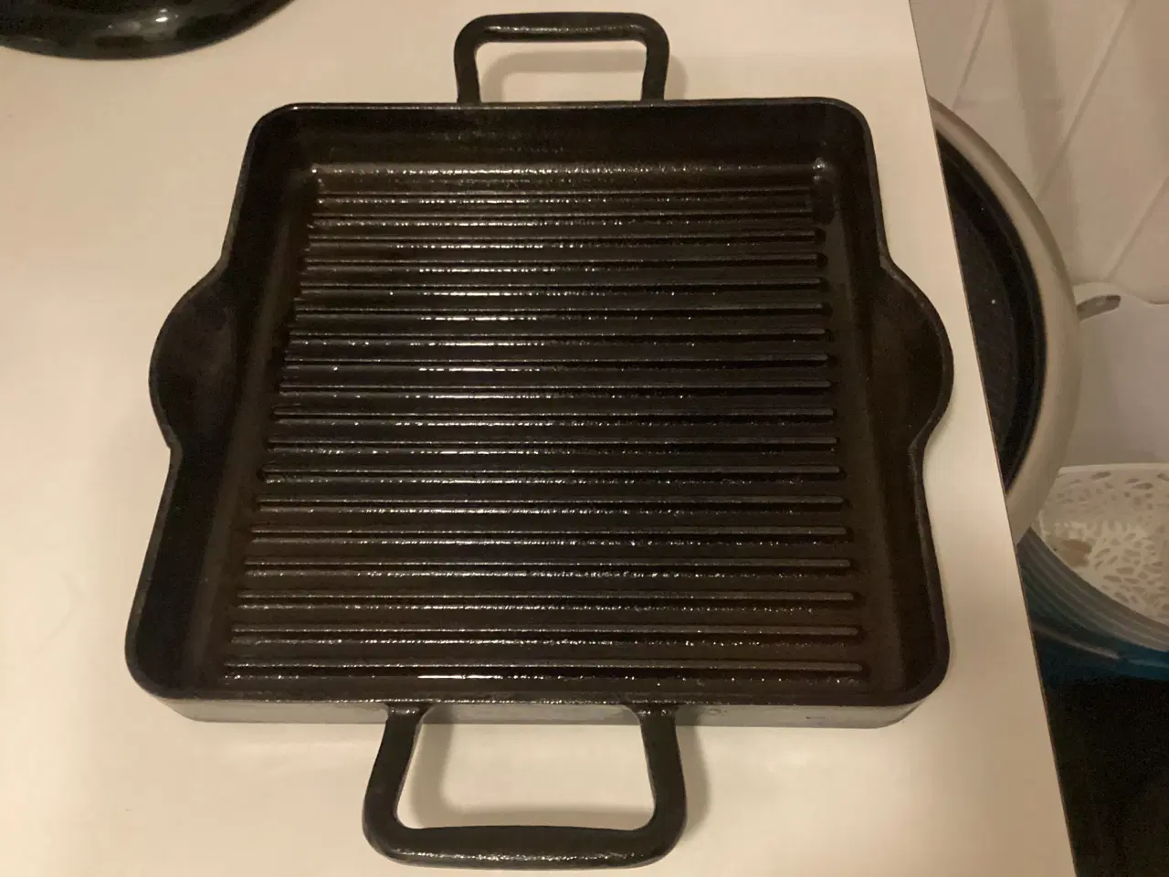 Billede 2 - Meget fin kvadratisk støbejerns grillpande