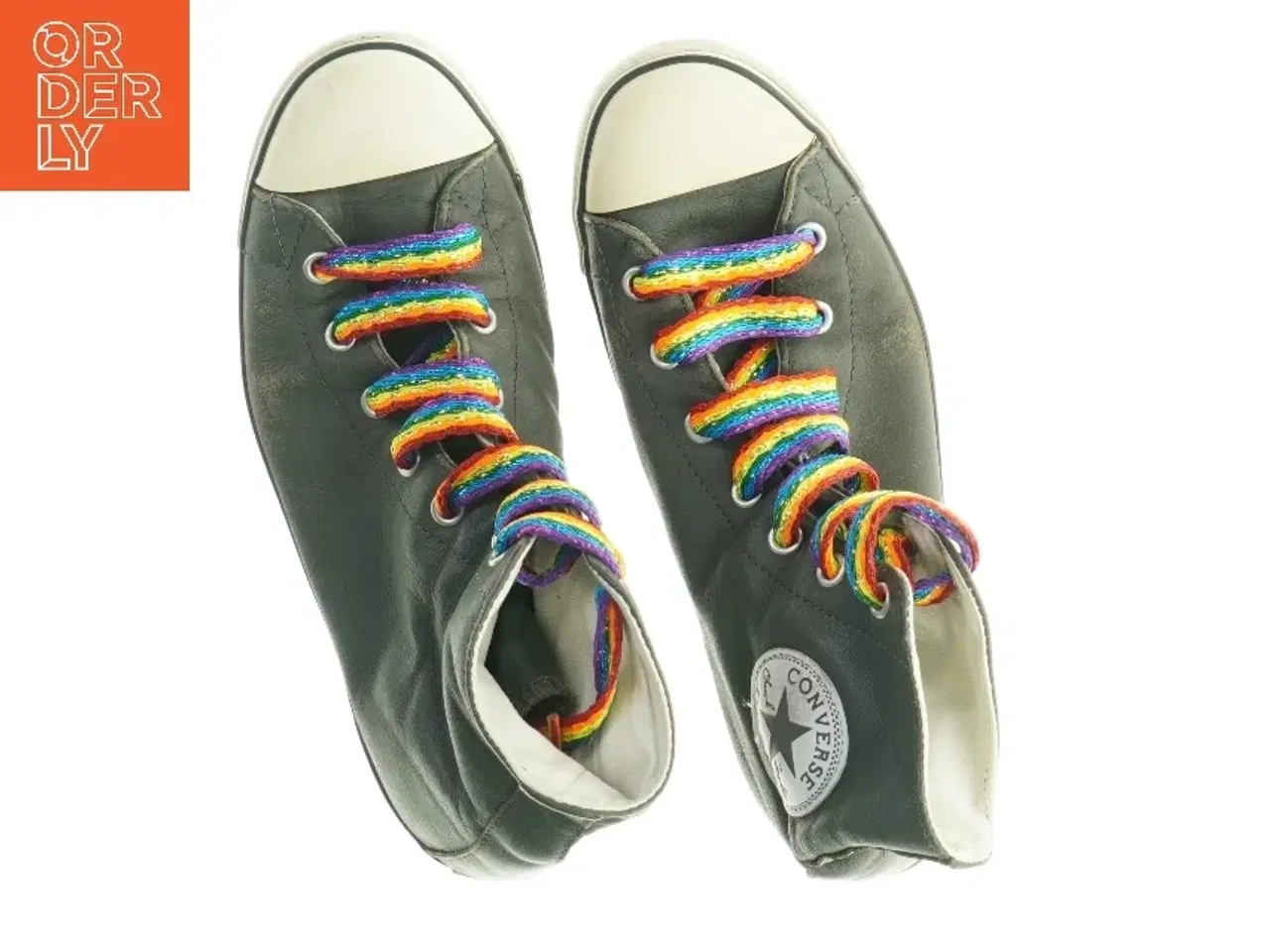 Billede 2 - Converse sneakers med regnbuefarvede snørebånd fra Converse (str. 5,5)