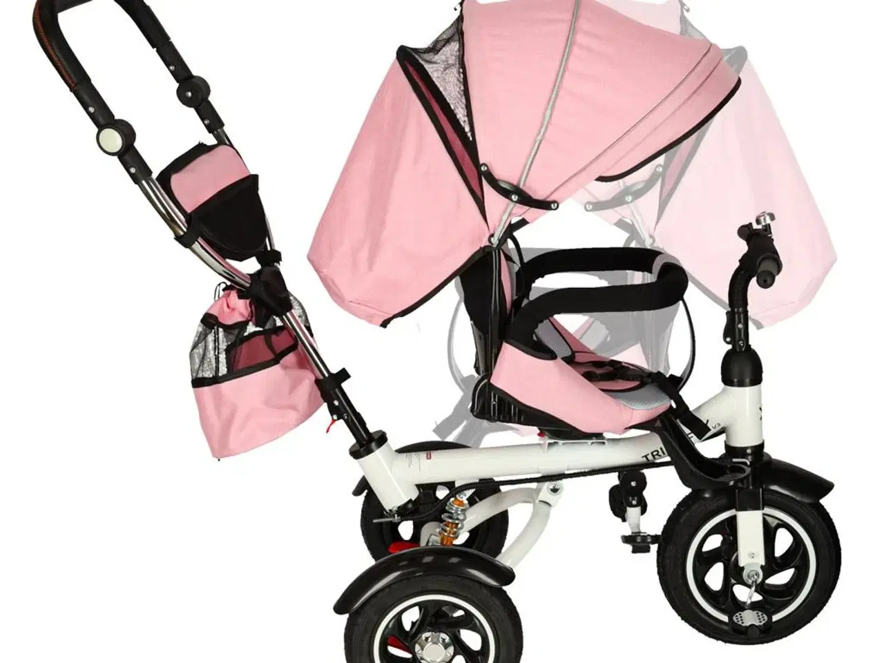 Billede 17 - Trehjulet cykel 3-i-1 med styrebøjle og 360° drejesæde – pink