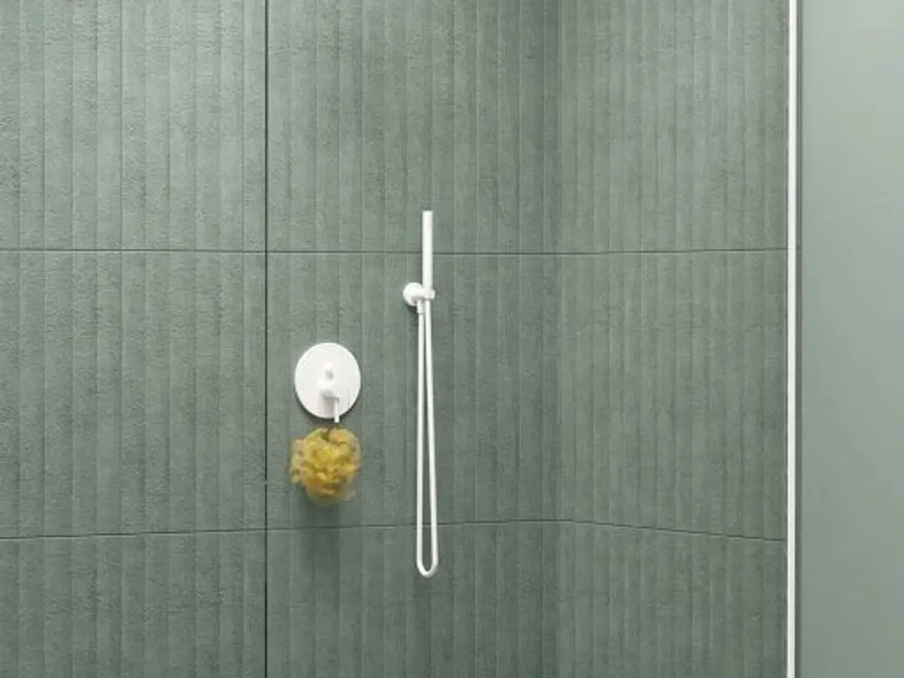 Billede 1 - Walk-In 205 fastvæg med  hvidt Profiler STRØMBERG