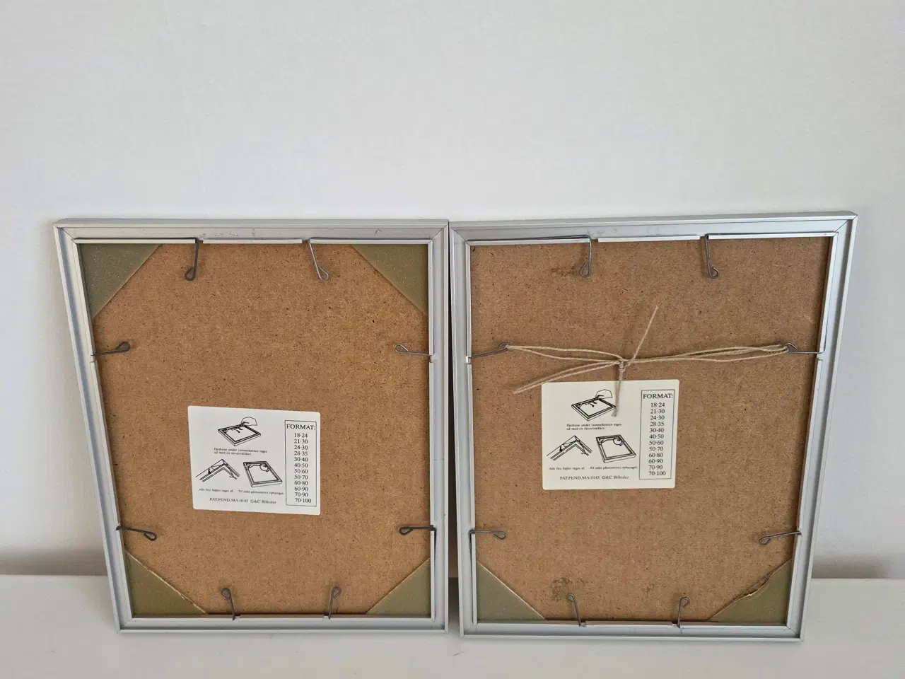 Billede 2 - Billedrammer 2 stk, 24x30 cm sølvfarvet metal