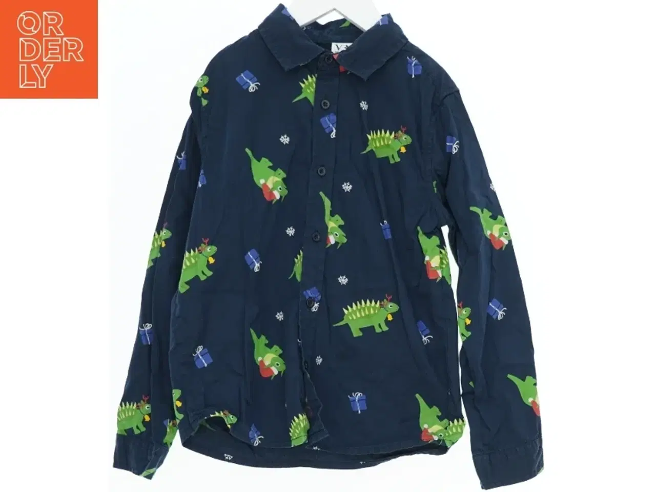 Billede 1 - Jule skjorte med dinosaurprint fra VRS (str. 128)