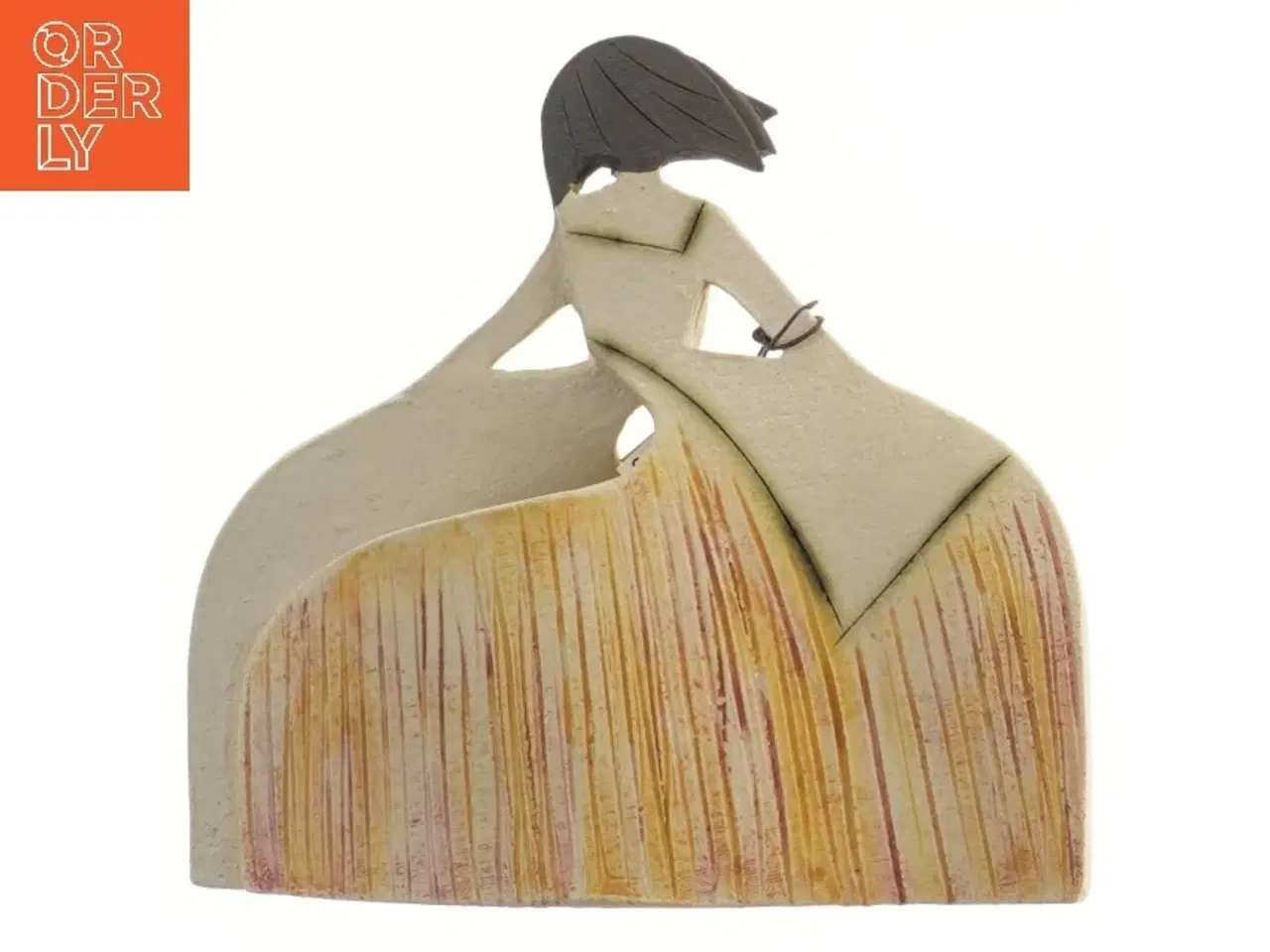 Billede 2 - Keramikfigur med abstrakt design (str. 20x18,5 cm)