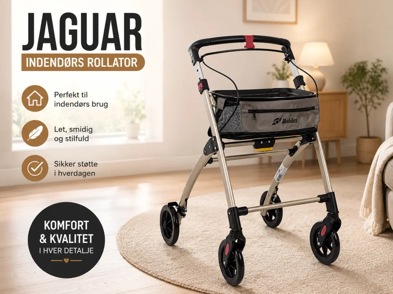 Billede 1 - Jaguar Mobilex indendørs rollator - pæn stand