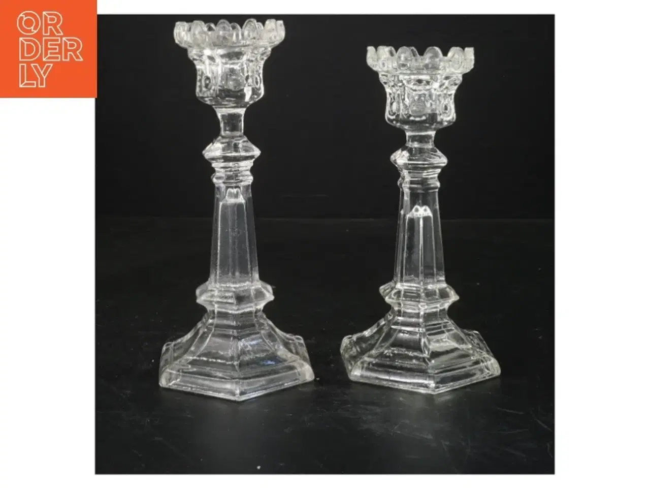 Billede 1 - Glaslysestager (str. 18 cm og 20 cm)