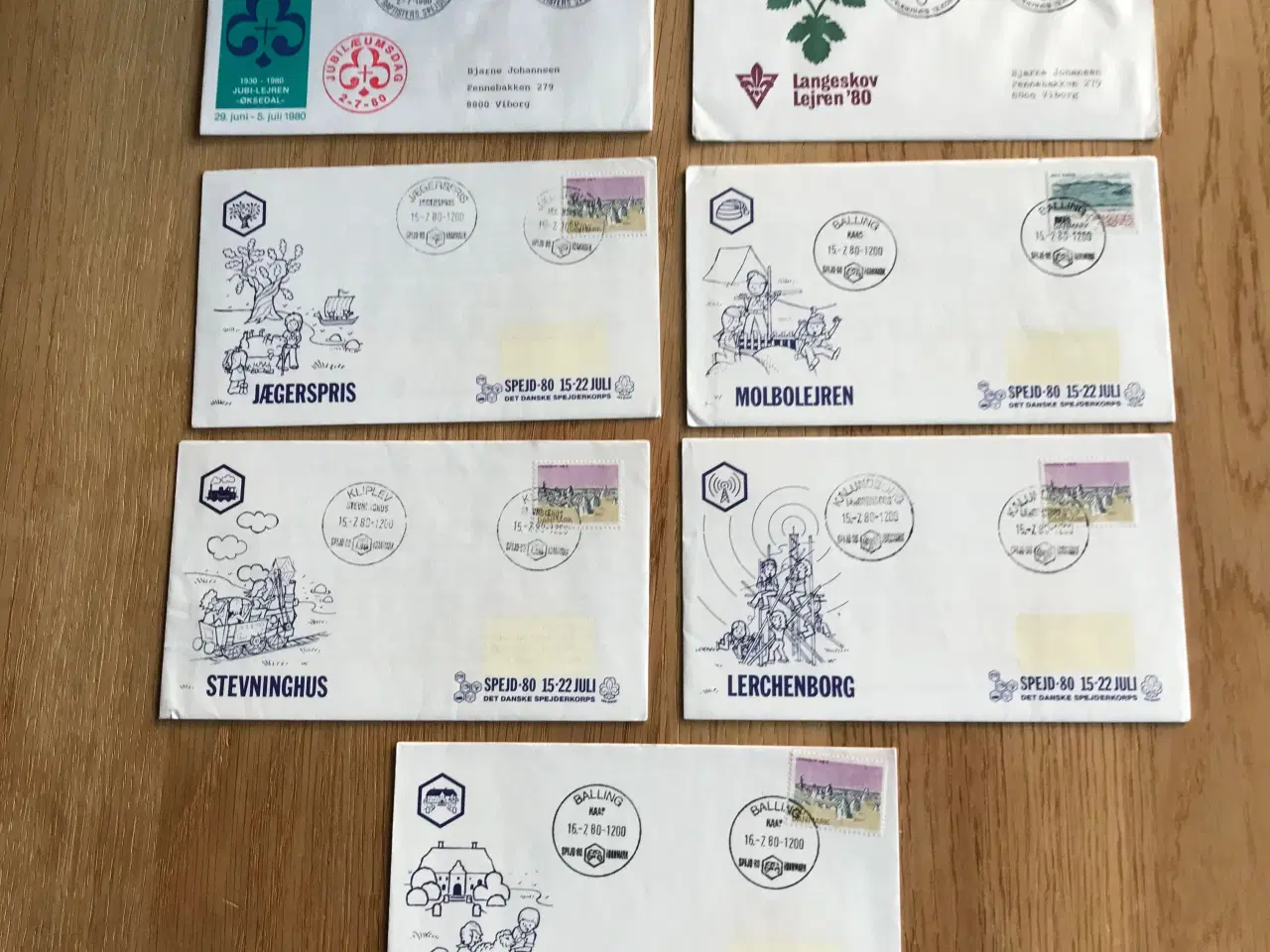 Billede 2 - Frimærker:  Kuverter fra Spejderlejre 1980