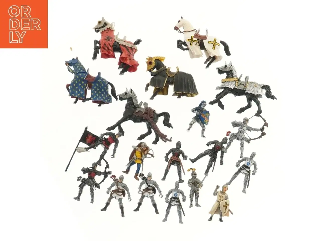 Billede 1 - Papo Ridderfigurer med heste (str. 14 cm)